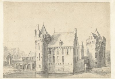 View of the Sjaerdemaslot in Franeker by Anthonie Waterloo