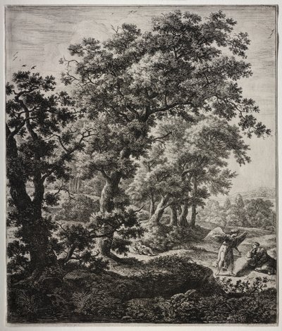 Six Large Upright Landscapes with Scenes from the Old Testament: Hagar Comforted by the Angel by Anthonie Waterloo