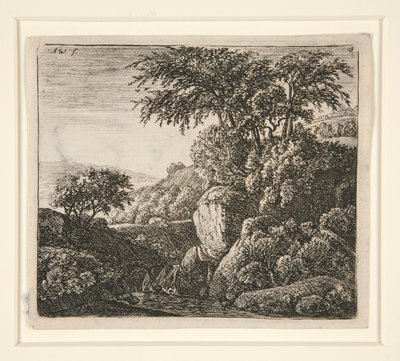 The Small Waterfall, from a set of 4 etchings, B. 3-6 by Anthonie Waterloo