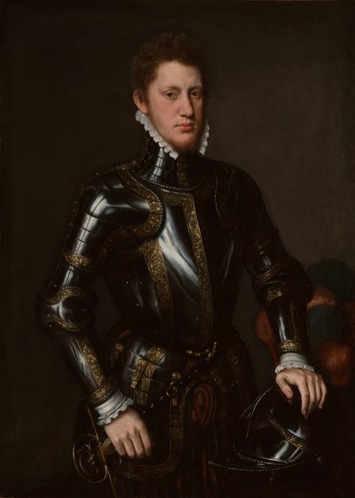 Portrait of a Man in Armour by circle of Anthonis van Dashorst
