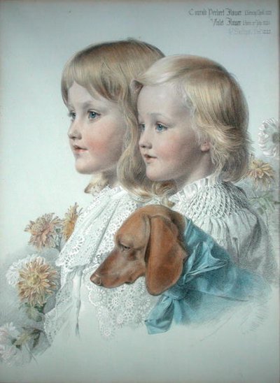 Portrait of Conrad and Violet Flower by Anthony Frederick Augustus Sandys