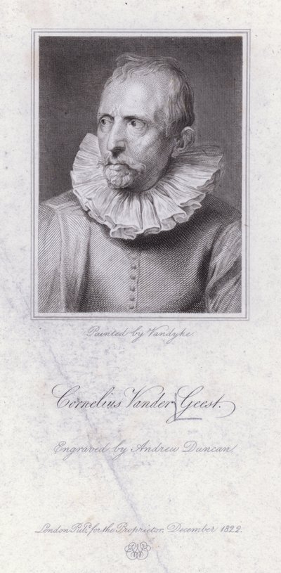 Cornelis van der Geest, Flemish spice merchant and art collector (engraving) by Anthony van (after) Dyck