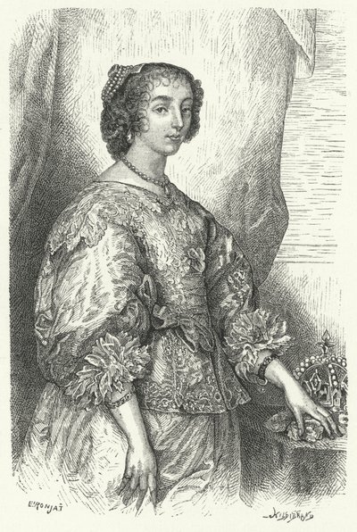 Henrietta Maria of France, Queen Consort of Charles I of England, Scotland and Ireland by Anthony van (after) Dyck