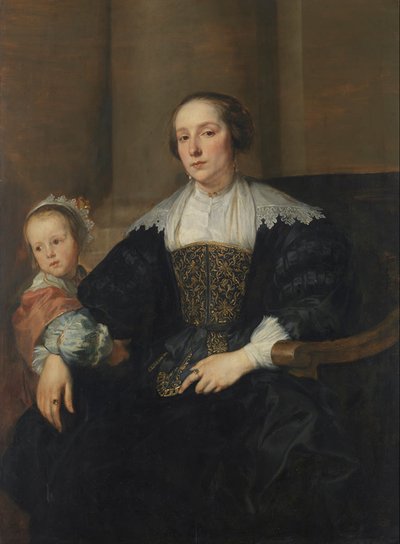 Portrait of Anna van Thielen with her daughter Anna Maria by Anthony van Dyck