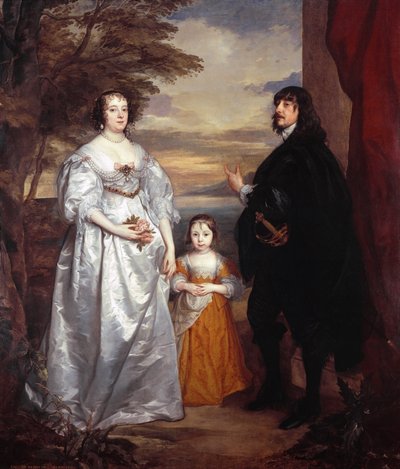 Group portrait of James Stanley, Lord Strange, Charlotte de La Trémoille, and Lady Henrietta Maria Stanley by Anthony van Dyck