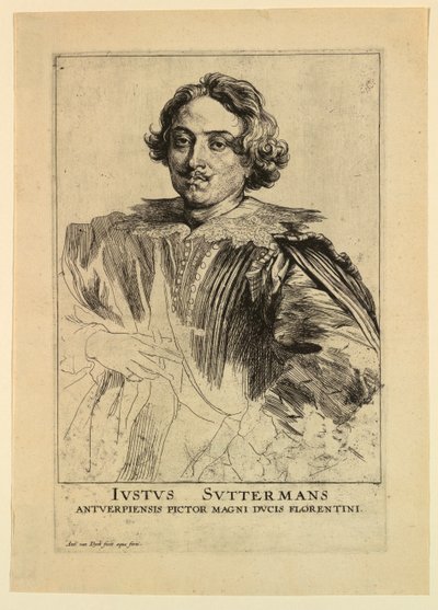 Portrait of Justus Sustermans, from the Icones Principum Virorum by Anthony van Dyck