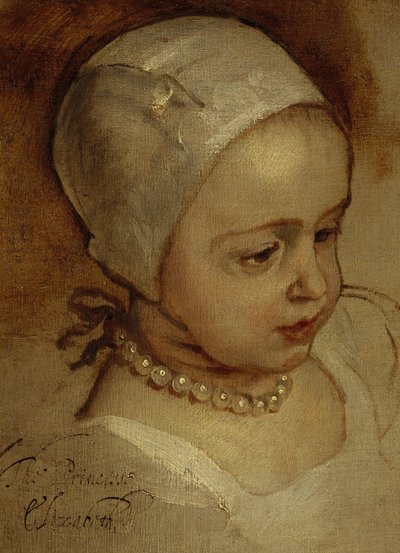 Princess Elizabeth, 1635 - 1650 and Princess Anne, 1637 - 1640. Daughters of Charles I by Anthony van Dyck