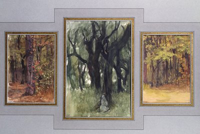Oak and coppice, Villa Medici, Rome by Antoine Auguste Ernest Herbert or Hebert