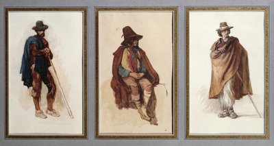 Three types of Ciociari shepherds by Antoine Auguste Ernest Herbert or Hebert