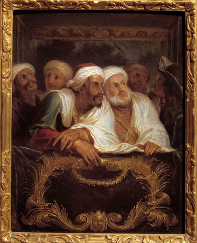 Moroccan ambassador Mohamed Temin attending a show in a lodge of the Italian comedy in Paris in February 1682 by Antoine Coypel