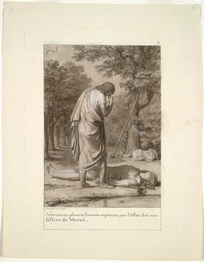 Aristomenes Mourning the Death of Socrates from the Bewitchment of Meroë (from Book 1 of Apuleius, "The Golden Ass") by Antoine Denis Chaudet