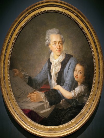 Portrait of Claude Nicolas Ledoux with his daughter Adelaide by Antoine François Callet