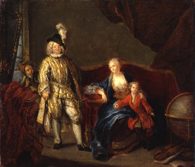 The Captain of the Swiss Guard von Erlach with his Family by Antoine Pesne