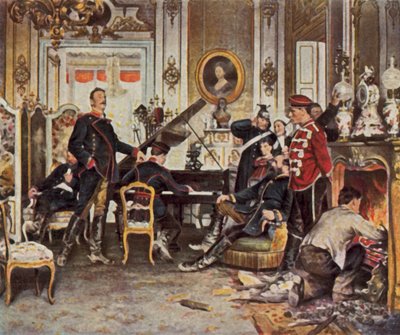 In the staging area outside Paris by Anton Alexander von (after) Werner