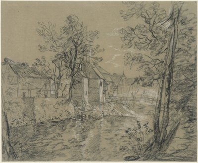 Houses by the River (Houses on the Weißeritz in the Plauen Valley near Dresden) by Anton Graff