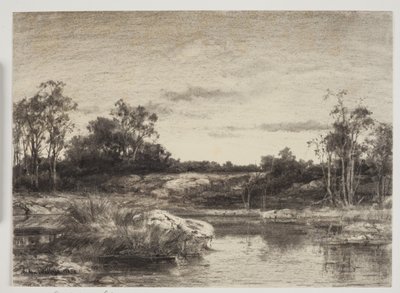 Landscape with a River or Lake in the Foreground by Anton Melbye