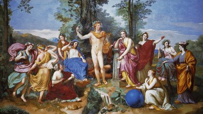 Apollo, Mnemosyne, and the Nine Muses by Anton Raphael Mengs