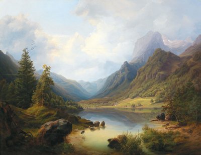 A View of Hintersee with Reiteralm by Anton Schiffer