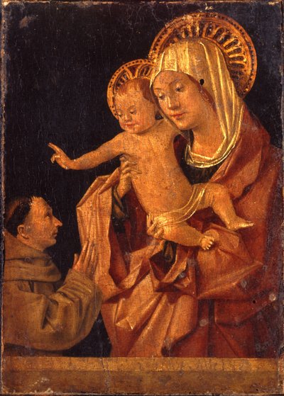 The Madonna and Child with a Franciscan Monk in Adoration by Antonello da Messina