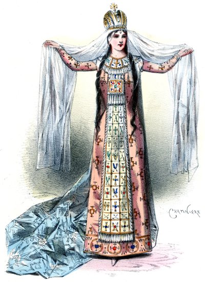 Massenet - Esclarmonde - Sibyl Sanderson, role of Esclarmonde, Prologue Scene 1 - Antonin-Marie Chatinière, 1889 by Antonin Marie Chatiniere