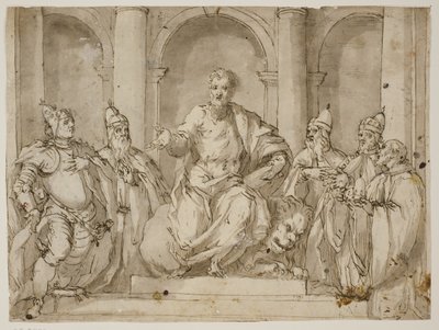 St Mark Enthroned Surrounded by Four Doges and a Man with a Doge’s Cap in His Hands by Antonio Aliense