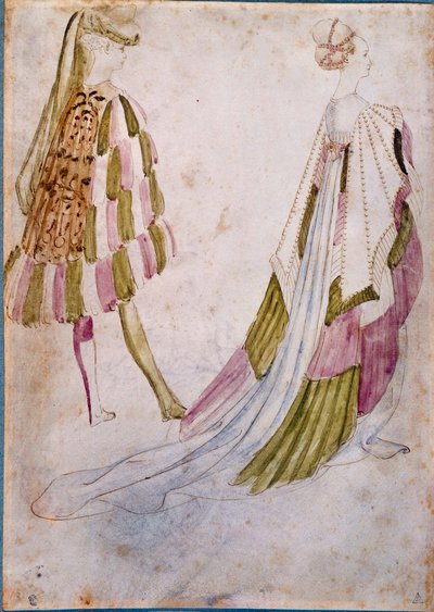 A Man and a Woman in Court Clothes by Antonio Pisanello