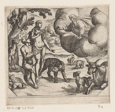 Adam and Eve Placed in Paradise (series title: The Creation) by Antonio Tempesta