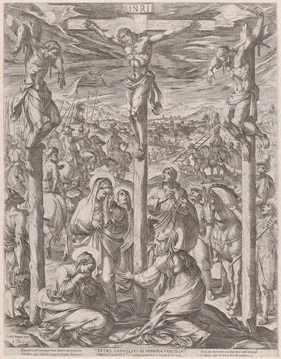 Christ Crucified Between the Two Thieves, the Three Marys at the Foot of the Cross by Antonio Tempesta