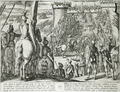 Civilis Using Movable Wooden Bridges to Attack a Fortress by Antonio Tempesta