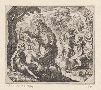 The Creation of Adam and Eve by Antonio Tempesta