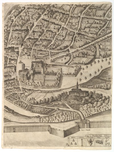 Plan of the City of Rome, Part 11 with the San Pancrazio Left Bank by Antonio Tempesta