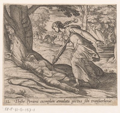 Suicide of Thisbe by Antonio Tempesta