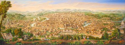 Panoramic view of Rome from the Janiculum Hill by Antonio Testa