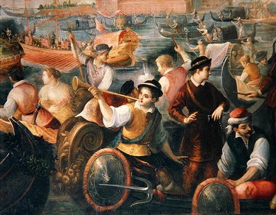 The Disembarkation of Caterina Cornaro in Venice in 1489 (detail) by Antonio Vassilacchi