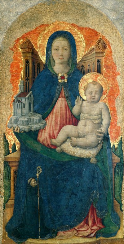 The Virgin and Child Enthroned from the Praglia Polyptych, c. 1448 by Antonio Vivarini