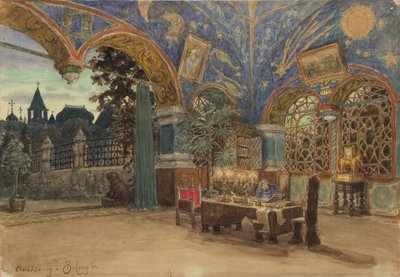 Dining Room of Prince Vasily Golitsyn. Stage Design for the Opera Khovanshchina by M. Musorgsky, 1897 by Apollinari Mikhailovich Vasnetsov