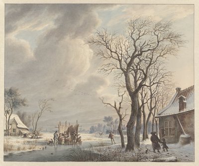 Winter Landscape with Ice Skating by Arend van Glashorst jr.
