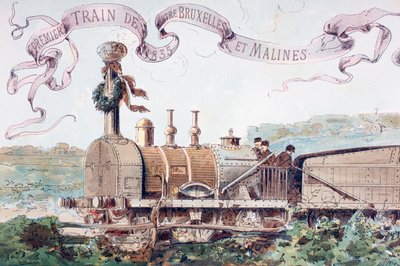 Celebrating the First Train from Brussels to Mechlin in 1835 by Armand Jean Heins
