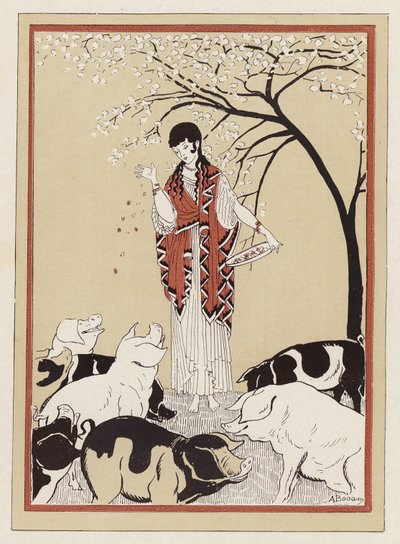 Circe Feeding the Companions of Odysseus after Turning Them into Pigs by Armand Joseph Bonamy