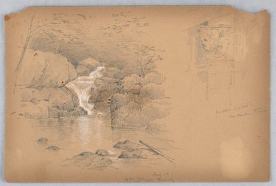 Two Sketches, Corbel and Waterfall by Arnold William Brunner