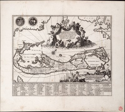 Mappa Aestivarum Insularum, alias Barmudas Dictarum by Arnoldus Montanus