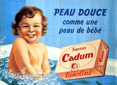 Baby in bath for Cadum soap 1958 by Arsene Le Feuvre