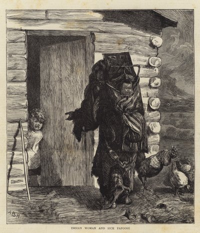 Indian Woman and Sick Papoose by Arthur Boyd Houghton