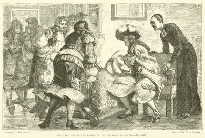 Louis XIV signing the Revocation of the Edict of Nantes by Arthur Boyd Houghton