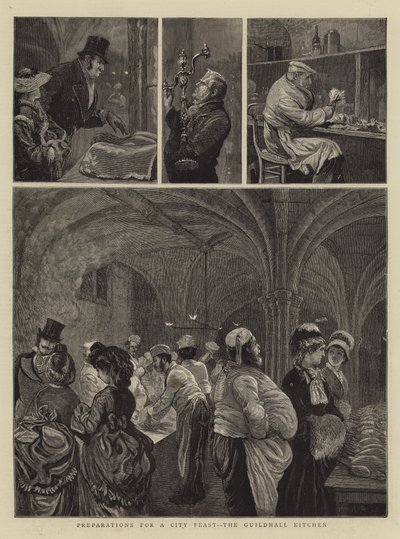 Preparations for a City Feast, the Guildhall Kitchen by Arthur Boyd Houghton