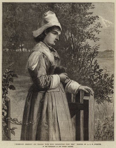 Homeward serenely she walked, with God