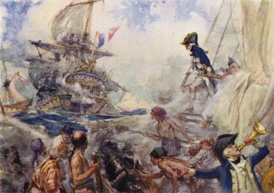 Captain Nelson in the Agamemnon engaging the Ca Ira by Arthur David McCormick