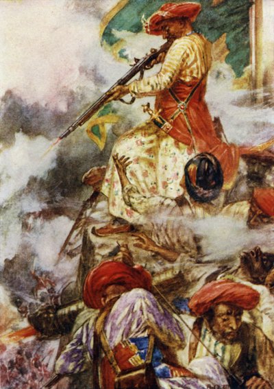 Tipu Himself Stood Firing Coolly at His Advancing Foes by Arthur David McCormick
