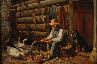 The Old Pioneer: Uncle Dan and His Pets, 1878 by Arthur Fitzwilliam Tait