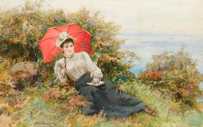 A Quiet Read by the Cliff Path by Arthur Hopkins